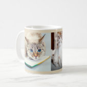 Katzen 3 Benutzerdefinierte Fotos Niedliche Kitty  Kaffeetasse (Vorderseite Links)