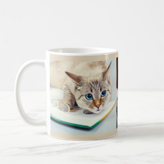 Katzen 3 Benutzerdefinierte Fotos Niedliche Kitty  Kaffeetasse (Links)