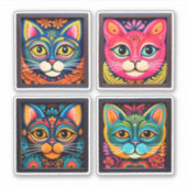 Katzen 4 aufkleber (Vorderseite)