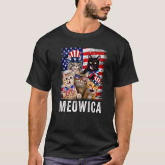 Katzen 4. Juli Meowica Merica Katze USA T-Shirt