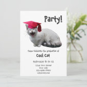 Katzen-Abschluss-Party Einladung (Stehend Vorderseite)