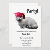 Katzen-Abschluss-Party Einladung (Vorne/Hinten)