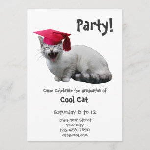 Katzen-Abschluss-Party Einladung