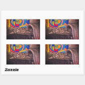 Katzen-Abstracts Rechteckiger Aufkleber (Blatt)