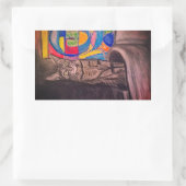 Katzen-Abstracts Rechteckiger Aufkleber (Tasche)