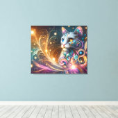 Katzen Abstrakt Leinwanddruck (Insitu (Holzboden))