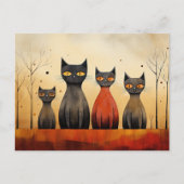 Katzen alarmieren, untersuchen, KI generiert, Postkarte (Vorderseite)