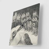 Katzen Albtraum. Louis Wain Quadratische Wanduhr (Winkel)