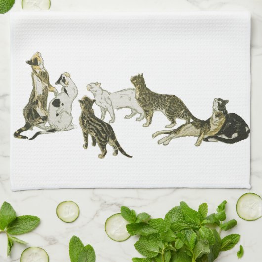 Katzen, Alexandre Steinlen Handtuch (Gefaltet)