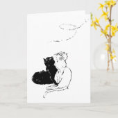 Katzen, Alexandre Steinlen Karte (Gelbe Blume)