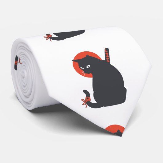 Katzen als Krieger Samurai - Wählen Sie die Hinter Krawatte (Gerollt)