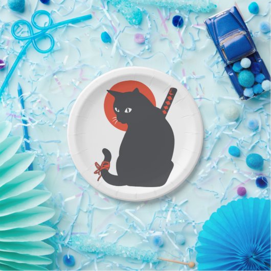 Katzen als Krieger Samurai - Wählen Sie die Hinter Pappteller (Party)