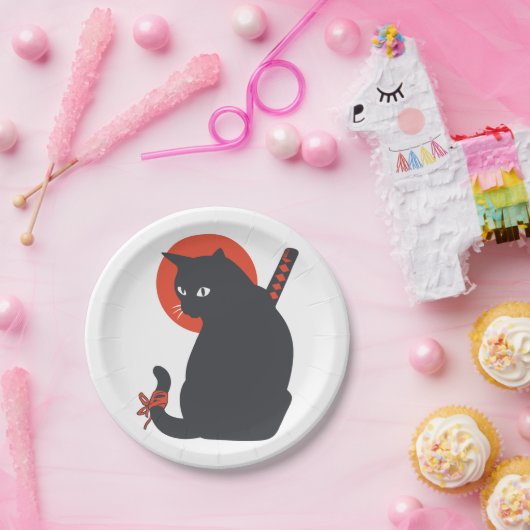 Katzen als Krieger Samurai - Wählen Sie die Hinter Pappteller (Party)