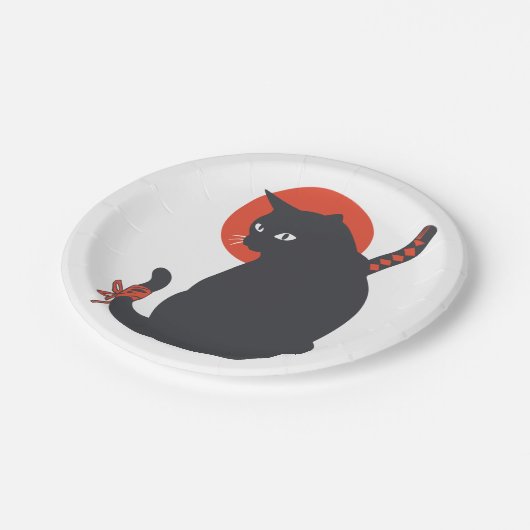 Katzen als Krieger Samurai - Wählen Sie die Hinter Pappteller (Schrägansicht)