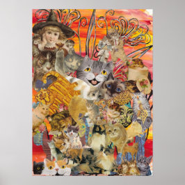 Katzen als viel Print Poster