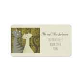 Katzen Altes Gold, zweifarbiges Adressetikett (Vorne)