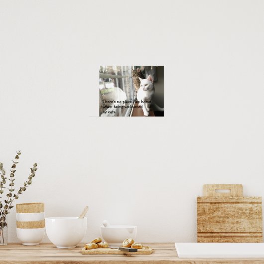 Katzen am Fenster Poster (Küche)