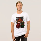 Katzen am Kamin Tri-Blend Shirt (Vorderseite voll)