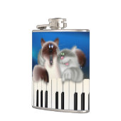 Katzen am Klavier Flachmann (Links)