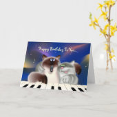 Katzen am Klavier Karte (Gelbe Blume)