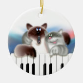 Katzen am Klavier Keramikornament (Vorne)