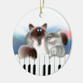 Katzen am Klavier Keramikornament (Links)