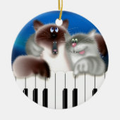 Katzen am Klavier Keramikornament (Vorne)