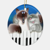Katzen am Klavier Keramikornament (Links)
