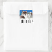 Katzen am Klavier Quadratischer Aufkleber (Tasche)