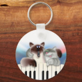 Katzen am Klavier Schlüsselanhänger (Vorderseite)