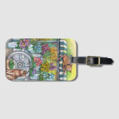 Katzen am Stand der Blume Gepäckanhänger (Vorderseite (Horizontal))