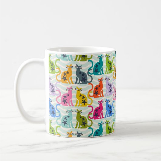 Katzen am Strand Kaffeetasse (Links)