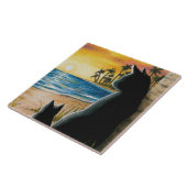 Katzen am Strand Katze 597 Fliese (Seite)