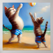 Katzen am Strand Poster (Vorne)