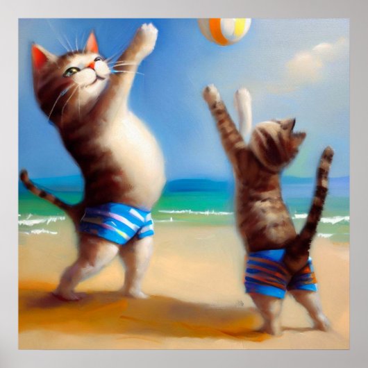 Katzen am Strand Poster (Vorne)