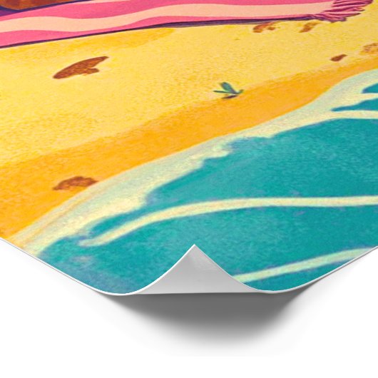 Katzen am Strand Poster (Ecke)