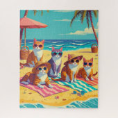 Katzen am Strand Puzzle (Vertikal)