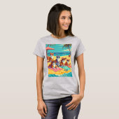 Katzen am Strand T-Shirt (Vorne ganz)
