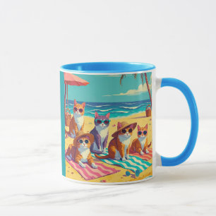 Katzen am Strand Tasse