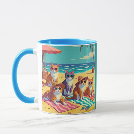 Katzen am Strand Tasse (Links)