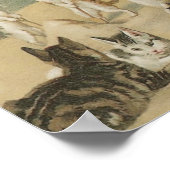 Katzen am Strand Vintag Poster (Ecke)