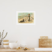 "Katzen am Strand" Vintag Poster (Küche)