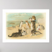 "Katzen am Strand" Vintag Poster (Vorne)