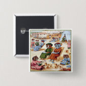 Katzen am Strand von Louis Wain Button (Vorne & Hinten)