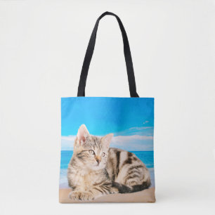 Katzen am Strand von Tropical Island Tasche