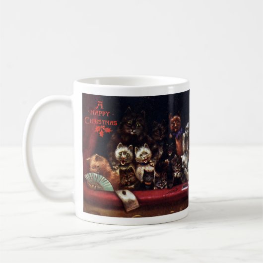Katzen am Theater für Weihnachten Kaffeetasse (Links)