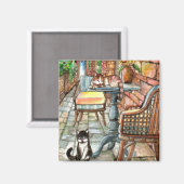 Katzen an der Hinteralle Magnet (Vorderseite/Rückseite)