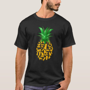 Katzen Ananas Tropisches Obst Sommerferien T-Shirt