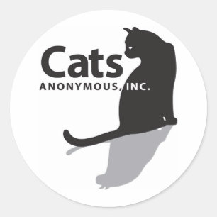 Katzen-anonyme Logo-Waren Runder Aufkleber