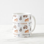 Katzen Aquarellkätzchen mit Namensneutraldesign Kaffeetasse (VorderseiteRechts)